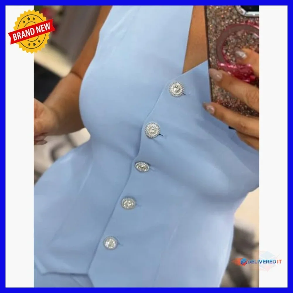 Women's 2-Piece Vest Top & Wide Leg Pants Set Business Casual Outfit